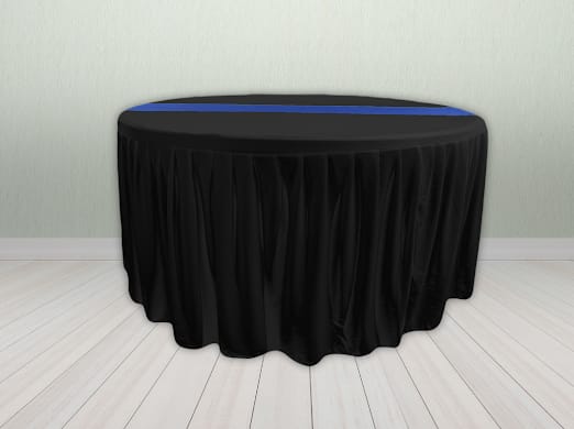 Meja Bulat Hitam Runner Biru
