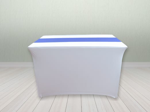 Meja Cover Ketat Runner Biru