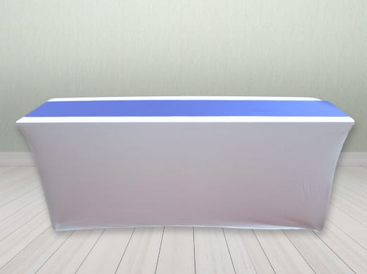 Meja Cover Ketat Runner Biru