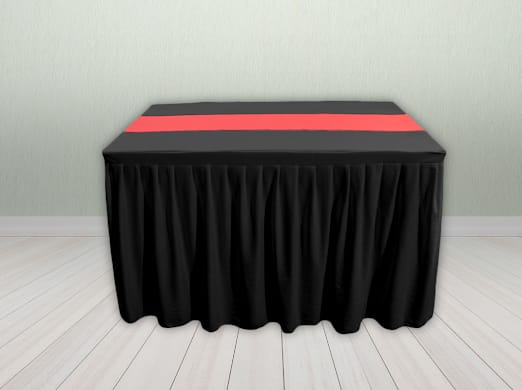 Meja Prasmanan Hitam Runner Merah